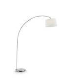 Benjara BM240414 Floor Lamp with Arched Metal Body, Silver and White