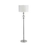 Benjara BM240432 Floor Lamp with Metal Frame and Crystal Accent, White