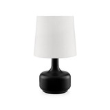 Benjara BM240453 Table Lamp with Teardrop Metal Base and Fabric Shade, Black