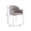 Benjara BM240715 Curved Metal Dining Chair with Sleek Tubular Legs, Set of 2, Gray and Silver