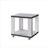 Benjara BM240840 End Table with Wooden Open Bottom Shelf, White and Gray