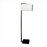 Benjara BM240888 Metal Frame Support Floor Lamp with Hanging Rectangular Shade, Silver