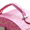 Benjara BM240928 Travel Jewelry Case with 2 Drawer Storage and Wavy Textured Pattern, Pink