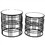 Benjara BM241052 Mirrored Top Round Accent Table with Open Base, Set of 2, Black