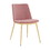 Benjara BM246065 Messina Modern Pink Velvet and Gold Metal Leg Dining Room Chairs - Set of 2