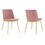 Benjara BM246065 Messina Modern Pink Velvet and Gold Metal Leg Dining Room Chairs - Set of 2