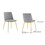 Benjara BM246067 Messina Modern Gray Velvet and Gold Metal Leg Dining Room Chairs - Set of 2