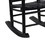 Benjara BM246081 Rocking Chair with Slatted Design Back and Seat, Black