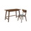 Benjara BM246093 2 Piece Wooden Writing Desk Set with Padded Seat, Brown
