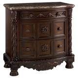 Benjara BM248120 Nightstand with 3 Drawer and Ornate Carved Applique, Brown