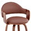 Benjara BM248264 26 Inch Leatherette Barstool with Curved Cushioned Back, Brown