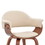 Benjara BM248278 Leatherette Dining Chair with Curved Seat, Cream and Brown