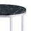 Benjara BM250265 End Table with Round Faux Marble Top and Glass Shelf, Black