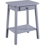 Benjara BM250306 MDF Accent Table with 1 Drawer and Open Shelf, Gray