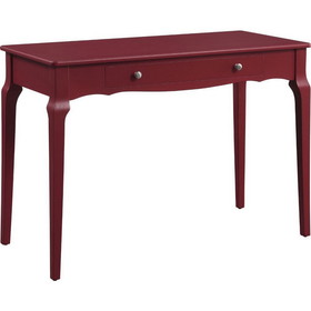 Benjara BM250410 Wooden Storage Drawer Glide Writing Desk, Red
