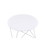 Benjara BM250416 Accent Table with Open Geometric Base and Round Top, White