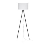Benjara BM263624 Floor Lamp with Tripod Stand and Round Shade, Black
