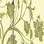 Benjara BM26494 3 Panel Room Divider with Stems and Flower Pattern, Cream and Green