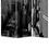 Benjara BM26512 3 Panel Foldable Screen with New York Skyline Print, Black and White