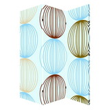 Benjara BM26518 3 Panel Canvas Made Foldable Screen with Sphere Print, Multicolor