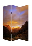 Benjara BM26534 Sunset Plateau Print Foldable Canvas Screen with 3 Panels, Multicolor