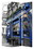 Benjara BM26565 3 Panel Blue Eyed Maid Print Foldable Room Divider, Blue
