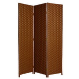 Benjara BM26679 Wooden Foldable 3 Panel Room Divider with Streamline Design, Dark Brown