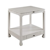 Benjara BM269048 Accent Table with Pull Out Tray and 1 Drawer, Antique White