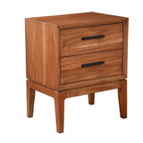 Benjara BM269321 Nightstand with 2 Drawers and Wooden Frame, Brown