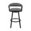 Benjara BM270142 Swivel Barstool with Open Metal Frame and Slatted Arms, Gray and Black
