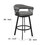 Benjara BM270142 Swivel Barstool with Open Metal Frame and Slatted Arms, Gray and Black