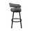 Benjara BM270143 Swivel Barstool with Open Design Metal Frame and Slatted Arms, Gray and Black