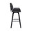 Benjara BM270436 30 Inch Bar Stool with Curved Padded Back and Seat, Gray