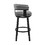 Benjara BM271148 Swivel Counter Barstool with Curved Open Back and Metal Legs, Black and Gray