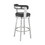 Benjara BM271156 Swivel Counter Barstool with Curved Open Back and Metal Legs, Black and Silver