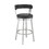 Benjara BM271156 Swivel Counter Barstool with Curved Open Back and Metal Legs, Black and Silver