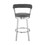 Benjara BM271159 Swivel Barstool with Curved Open Back and Metal Legs, Gray and Silver