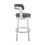 Benjara BM271159 Swivel Barstool with Curved Open Back and Metal Legs, Gray and Silver