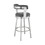 Benjara BM271159 Swivel Barstool with Curved Open Back and Metal Legs, Gray and Silver