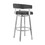 Benjara BM271174 Swivel Barstool with Curved Open Back and Metal Frame, Gray and Silver