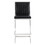 Benjara BM271183 Barstool with Channel Stitching and Angled Cantilever Base, Black and Silver