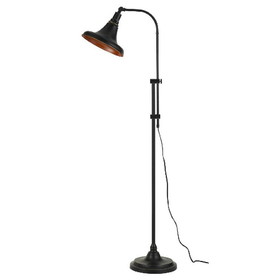 Benjara BM271949 47 Inch Adjustable Metal Floor Lamp and Tapered Shade, Black
