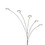 Benjara BM271951 72 Inch Arched Floor Lamp with 5 Branched LED Lights, Silver