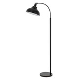 Benjara BM271956 61 Inch Adjustable Tall Metal Floor Lamp, Dome Shade, Black