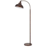Benjara BM271957 61 Inch Adjustable Tall Metal Floor Lamp, Dome Shade, Copper