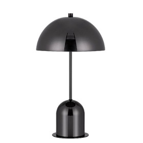 Benjara BM271963 20 Inch Metal Accent Table Lamp Dome Shade, Black