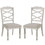 Benjara BM272123 Katherine 38 Inch Side Chair with Fabric Seat, Set of 2, White