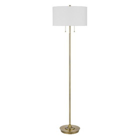 Benjara BM272214 64 Inch Metal Floor Lamp with Pull Chain Switch, Brass