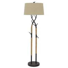 Benjara BM272216 60 Inch Metal Tree Branch Base Floor Lamp, Dimmer, Black