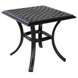 Benjara BM272250 22 Inch Wynn Outdoor Patio Metal End Table, Pattern Top, Black